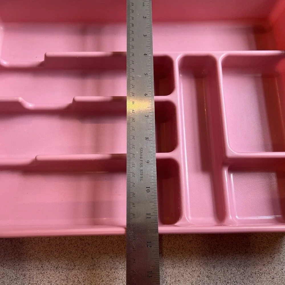 Vintage Rubbermaid Pink Utensil Organizer Holder Drawer 80s 90s 11